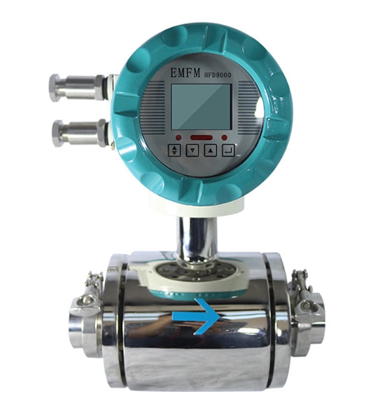 Sanitary clamp electromagnetic flowmeter